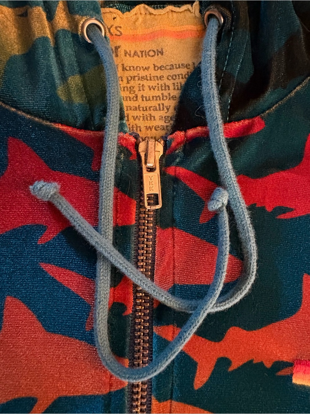 AVIATOR NATION Rare Velour Shark Hoodie size XS - Picture 4 of 12